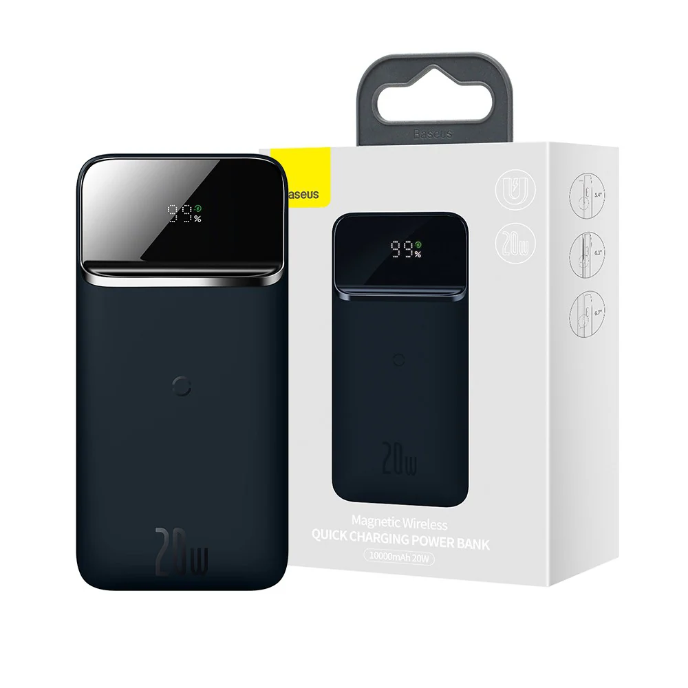 Baseus Magnetic Wireless Quick Charging Power Bank 10000mAh 20W (2022 Overseas Edition) PPCX010201 - Blue - Image 11