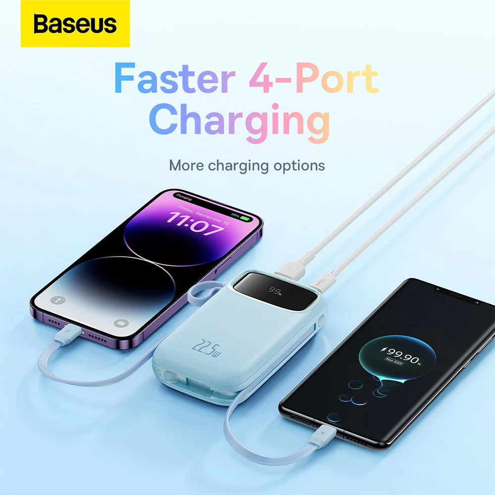Baseus Qpow2 Dual-Cable Digital Display Fast Charge Power Bank 10000mAh 22.5W - Image 7