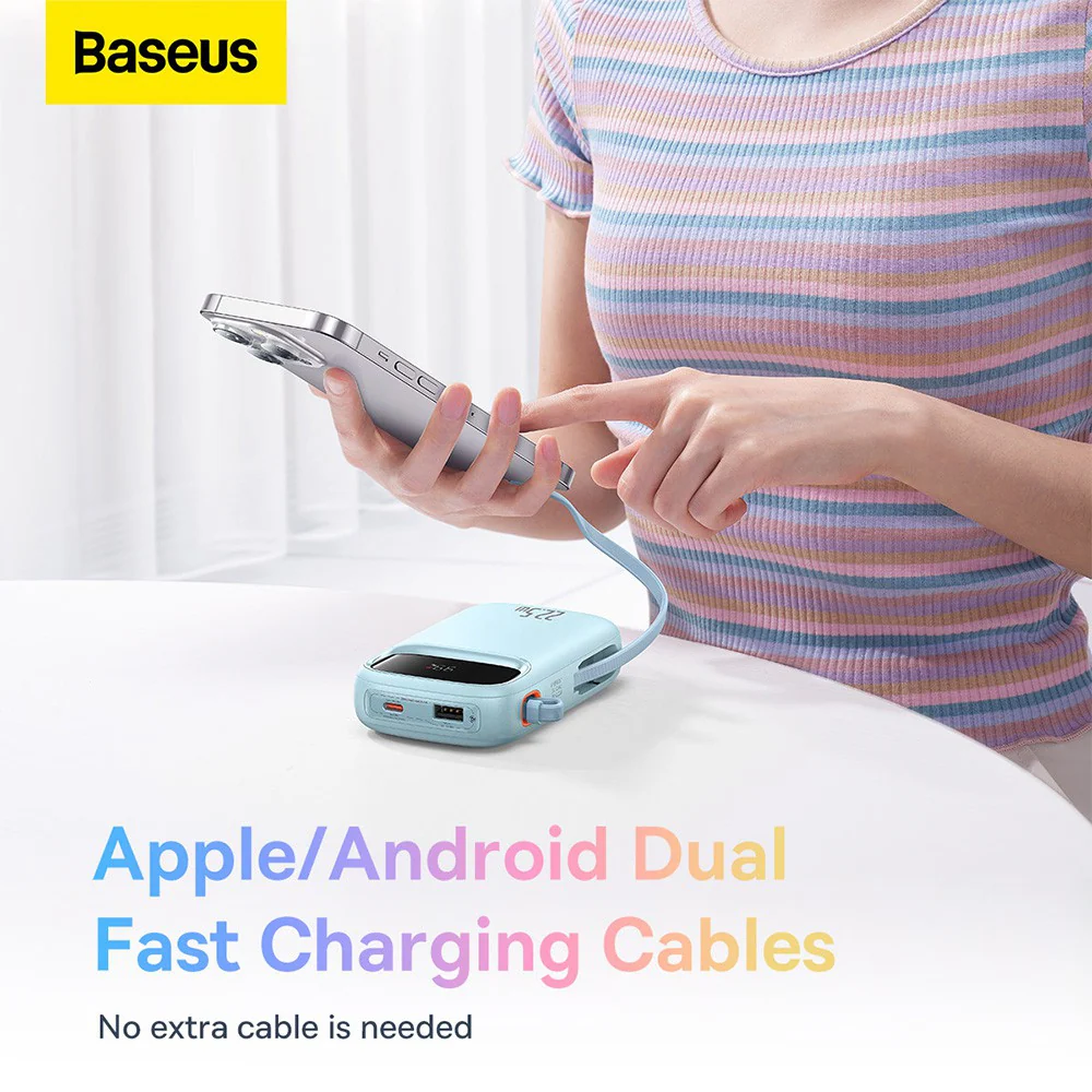Baseus Qpow2 Dual-Cable Digital Display Fast Charge Power Bank 10000mAh 22.5W - Image 8