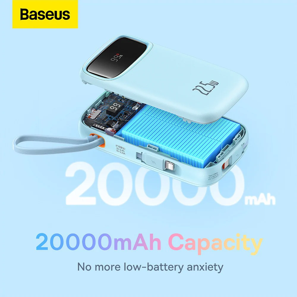 Baseus Qpow2 Dual-Cable Digital Display Fast Charge Power Bank 10000mAh 22.5W - Image 9