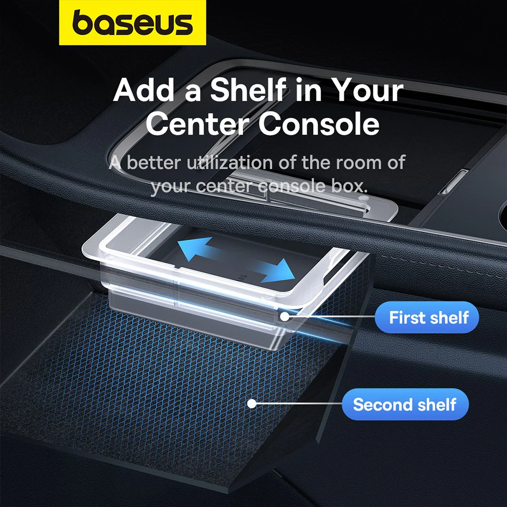 Baseus T-Space Series Car Center Console Armrest Box Twilight Grey - Image 5