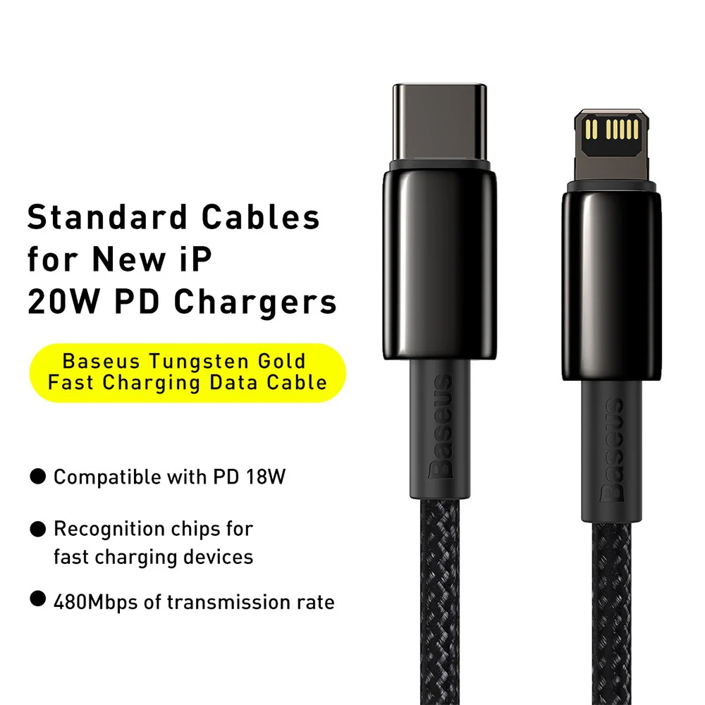 Baseus Tungsten Gold Fast Charging Data Cable Type-C to iP PD 20W 2M - Image 5