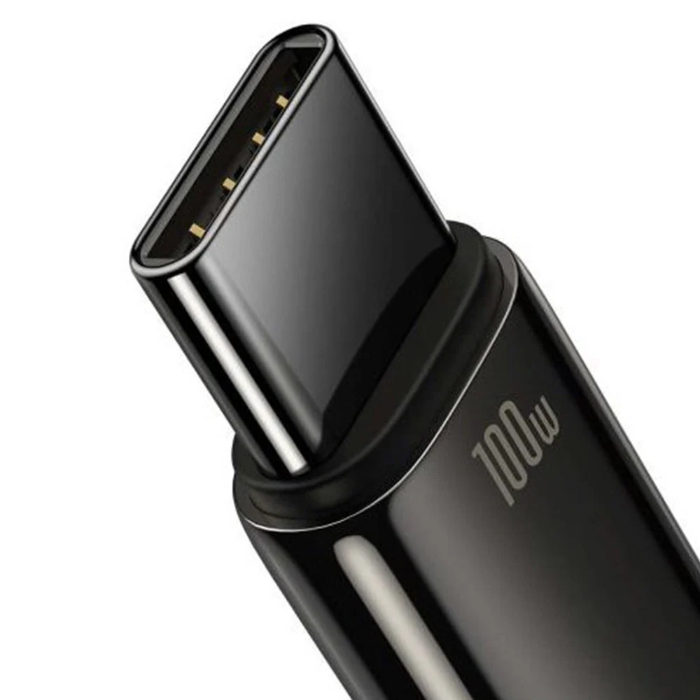 Baseus Tungsten Gold Fast Charging Data Cable USB to Type-C 100W 1m-Black - Image 3