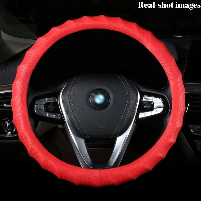 BMW Breathable Anti-Slip Wave-Texture Leather Steering Wheel Cover For 1/3/4/5/6/7 Series, X1/X3/X4/X5/X6/X7 & i Series - Image 5