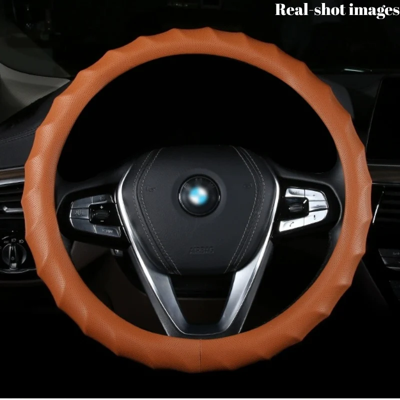 BMW Breathable Anti-Slip Wave-Texture Leather Steering Wheel Cover For 1/3/4/5/6/7 Series, X1/X3/X4/X5/X6/X7 & i Series - Image 6