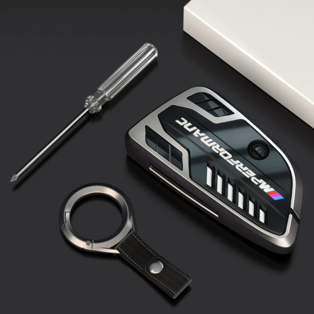 BMW Carbon Fiber Metal Protective Car Key Fob Case Cover For 1, 3, 4, 5, 6 Series, X3, X5, X6, X7 - Image 12