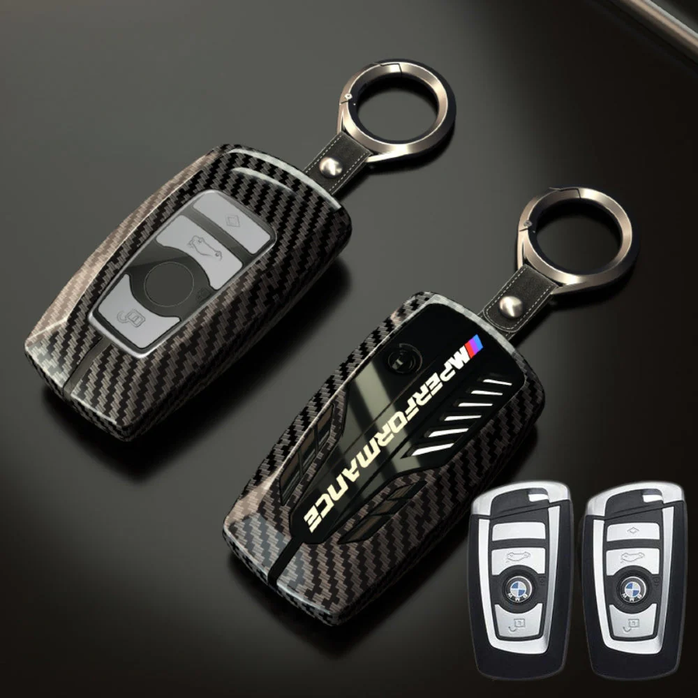 BMW Carbon Fiber Metal Protective Car Key Fob Case Cover For 1, 3, 4, 5, 6 Series, X3, X5, X6, X7 - Image 5