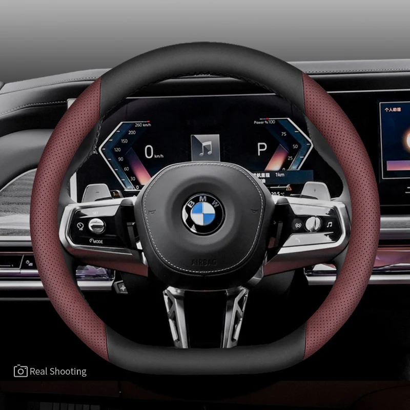 BMW Premium Nappa Leather Breathable Ultra-Thin Non-Slip Steering Wheel Cover For 3 Series, 5 Series, X1, X2, X3, X5, i3, iX3, 525, 530, 325Li - Image 10