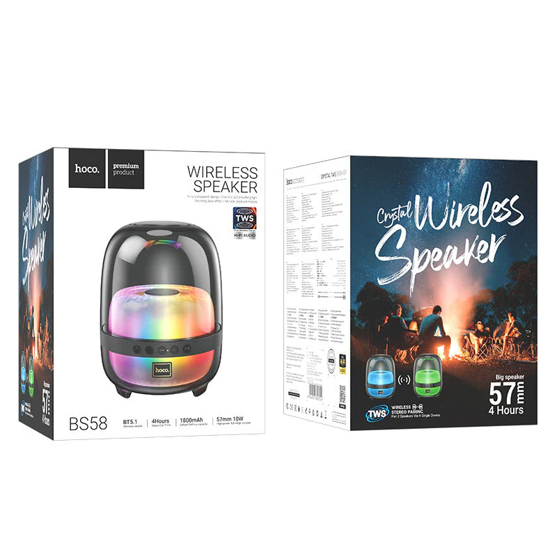 [BS58] HOCO Wireless RGB Light Bluetooth Desktop Office Gaming Speakers With Colorful Light Effect
