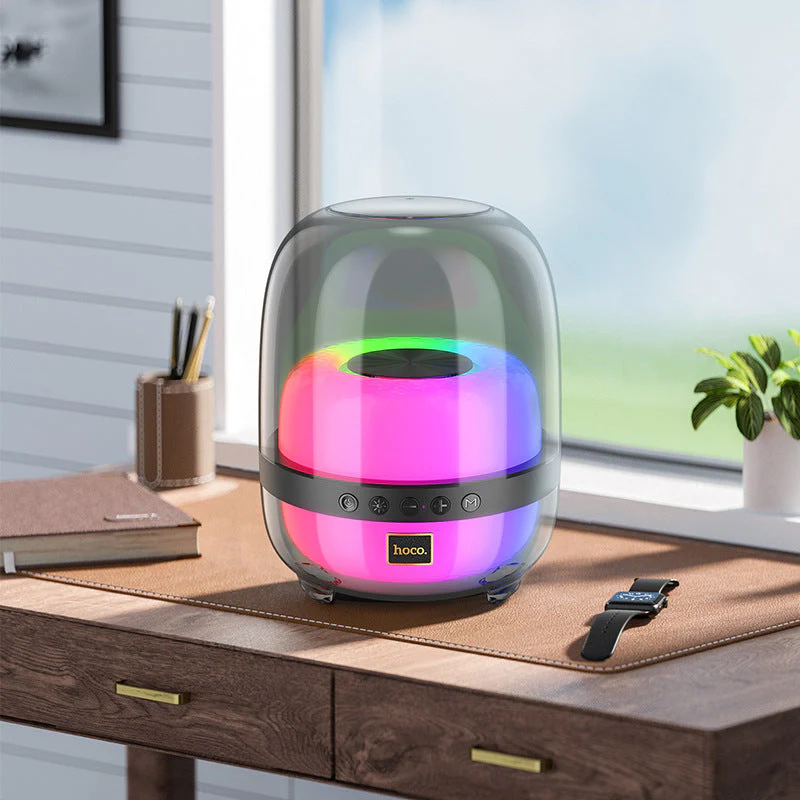 [BS58] HOCO Wireless RGB Light Bluetooth Desktop Office Gaming Speakers With Colorful Light Effect - Image 5