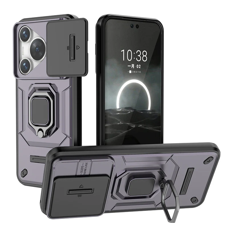 [Built-in 360-degree rotatabl bracket][Camera Cover] Huawei Pura 70/Pro/Ultra/Pro+ Shield Shockproof Rugged Heavy Duty Case - Image 2