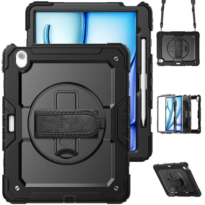 [Built-in 360° Rotating Hand Strap & Stand] Apple iPad 10.9/11'' 10/11th Gen (2022/2025) Shockproof with Screen Protector Pencil Holder Heavy Duty Series Case - Image 2