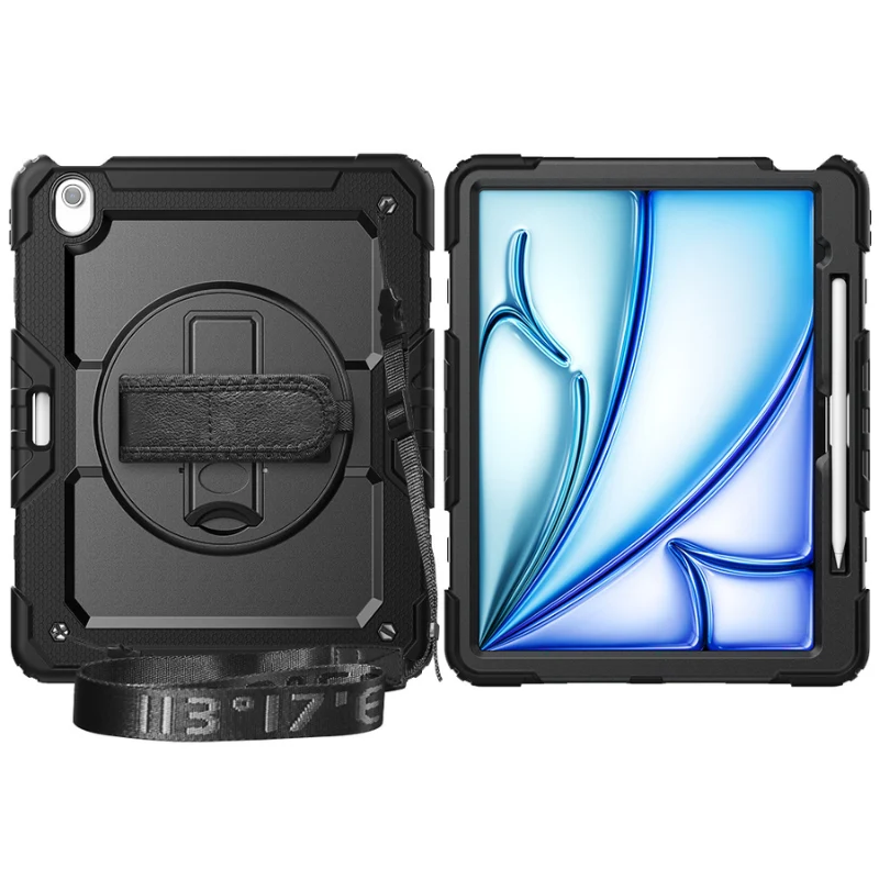 [Built-in 360° Rotating Hand Strap & Stand] Apple iPad 10.9/11'' 10/11th Gen (2022/2025) Shockproof with Screen Protector Pencil Holder Heavy Duty Series Case - Image 11