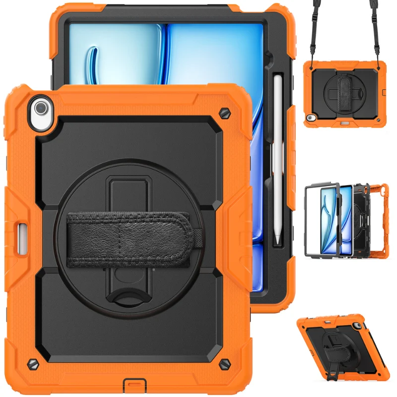[Built-in 360° Rotating Hand Strap & Stand] Apple iPad 10.9/11'' 10/11th Gen (2022/2025) Shockproof with Screen Protector Pencil Holder Heavy Duty Series Case - Image 14