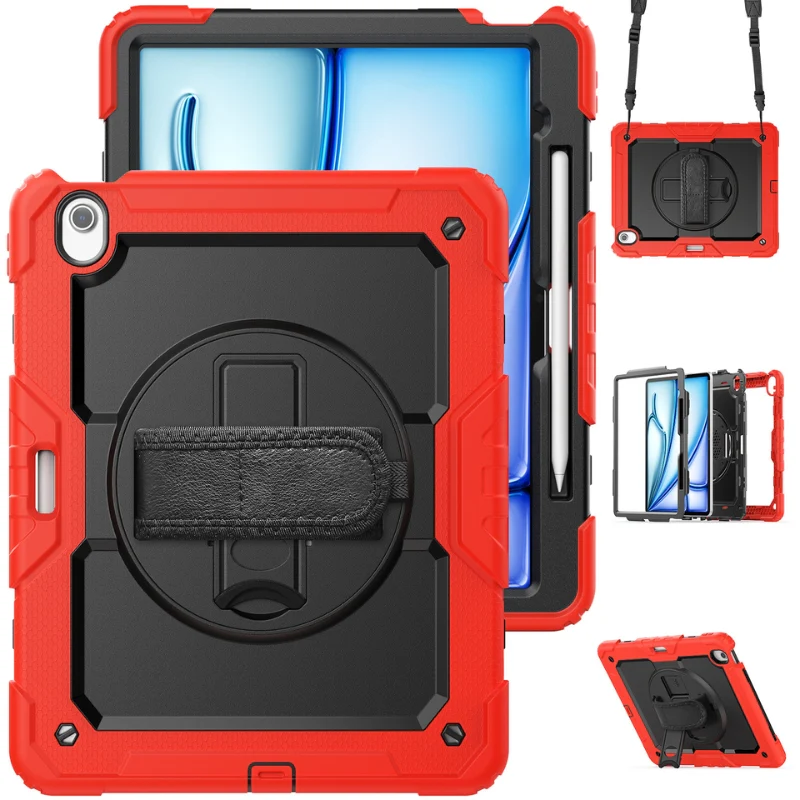 [Built-in 360° Rotating Hand Strap & Stand] Apple iPad 10.9/11'' 10/11th Gen (2022/2025) Shockproof with Screen Protector Pencil Holder Heavy Duty Series Case - Image 15