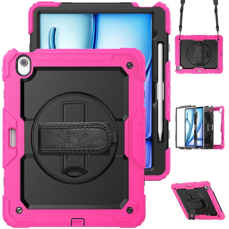 [Built-in 360° Rotating Hand Strap & Stand] Apple iPad 10.9/11'' 10/11th Gen (2022/2025) Shockproof with Screen Protector Pencil Holder Heavy Duty Series Case - Image 17
