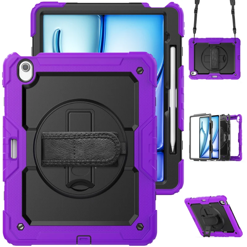 [Built-in 360° Rotating Hand Strap & Stand] Apple iPad 10.9/11'' 10/11th Gen (2022/2025) Shockproof with Screen Protector Pencil Holder Heavy Duty Series Case - Image 18