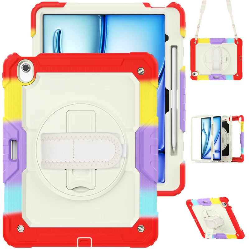 [Built-in 360° Rotating Hand Strap & Stand] Apple iPad 10.9/11'' 10/11th Gen (2022/2025) Shockproof with Screen Protector Pencil Holder Heavy Duty Series Case - Image 19