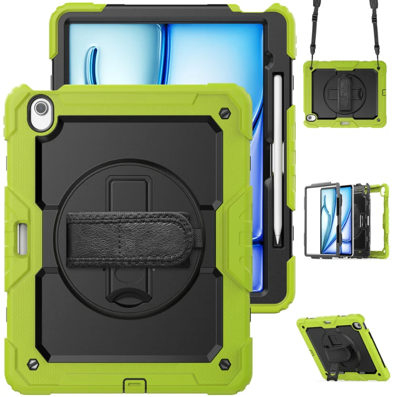 [Built-in 360° Rotating Hand Strap & Stand] Apple iPad Pro 11-inch M5 (2025) - Shockproof with Screen Protector Pencil Holder Heavy Duty Series Case - Image 11