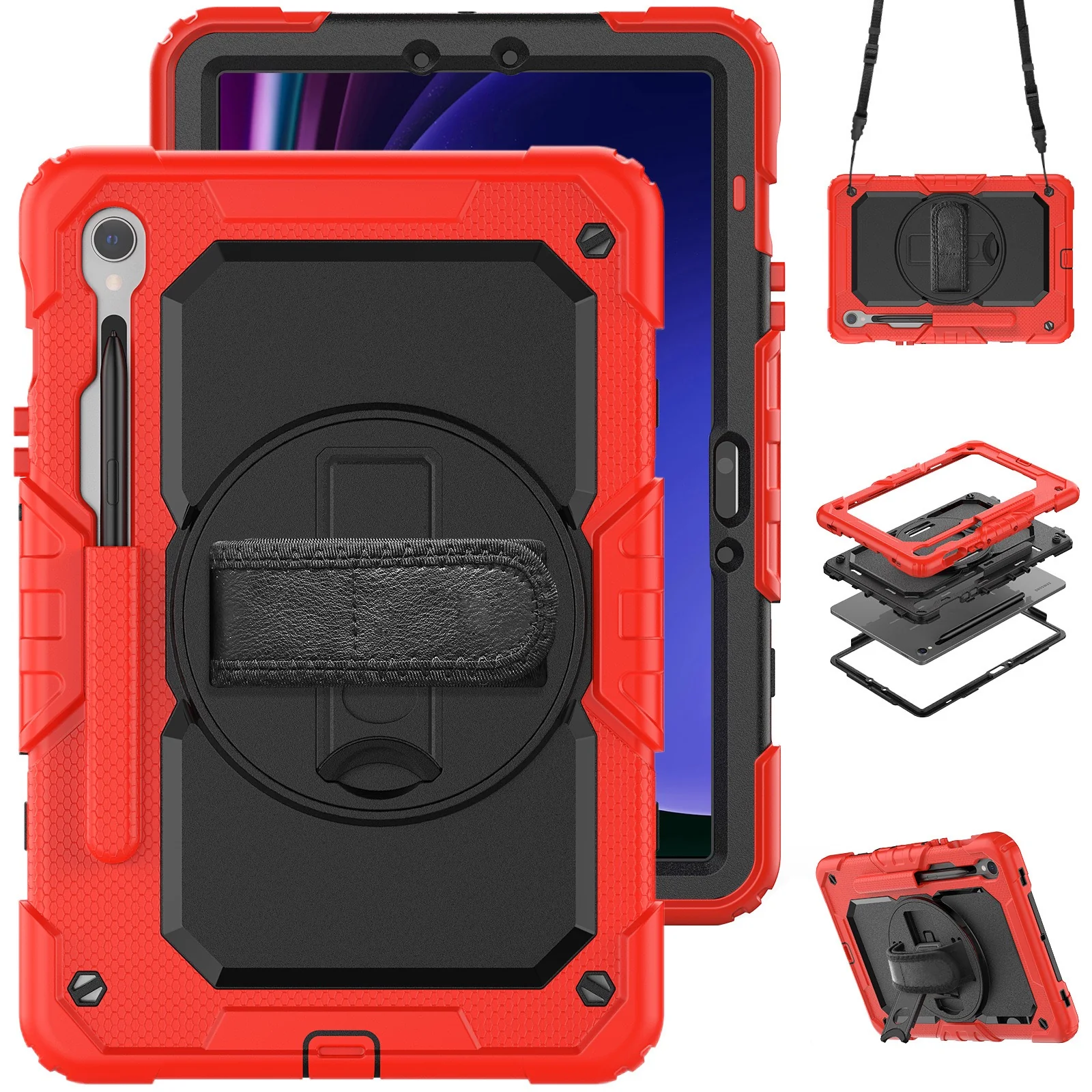 [Built-in 360° Rotating Hand Strap & Stand] Samsung Galaxy Tab S10 Lite (2025) 10.9" Shockproof With Screen Protector Pencil Holder Heavy Duty Series Case - Image 17
