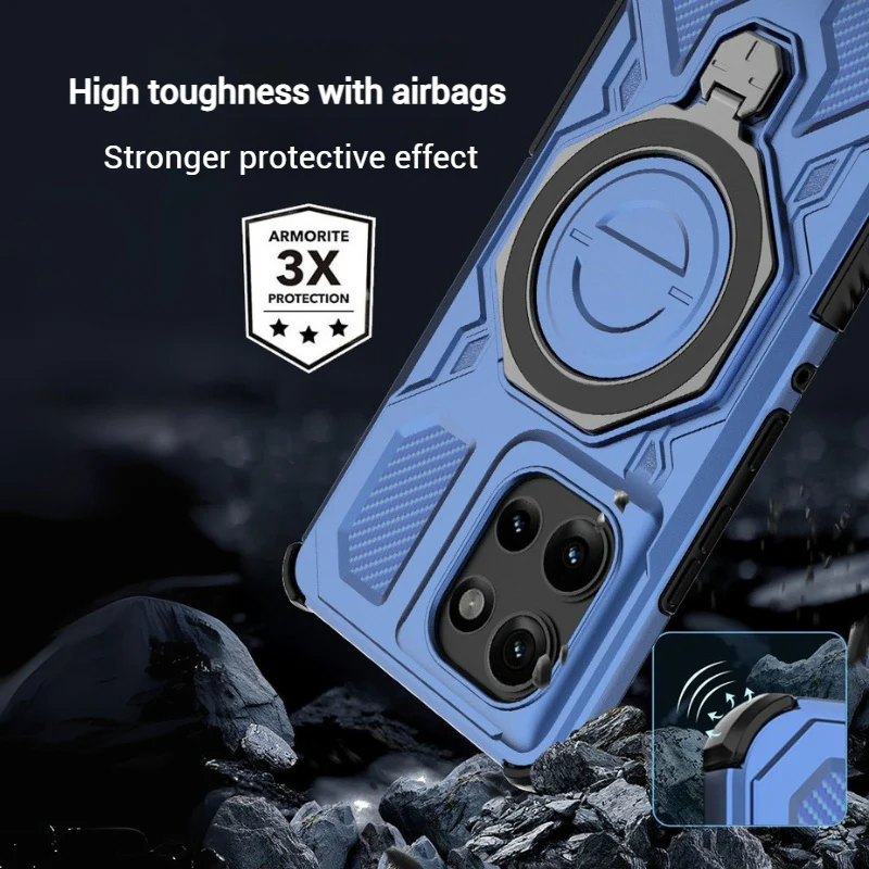 [Built-in Bracket][Magsafe Compatible] Motorola Moto Edge 50/Pro/Fusion Heavy Duty Stand Case - Image 9
