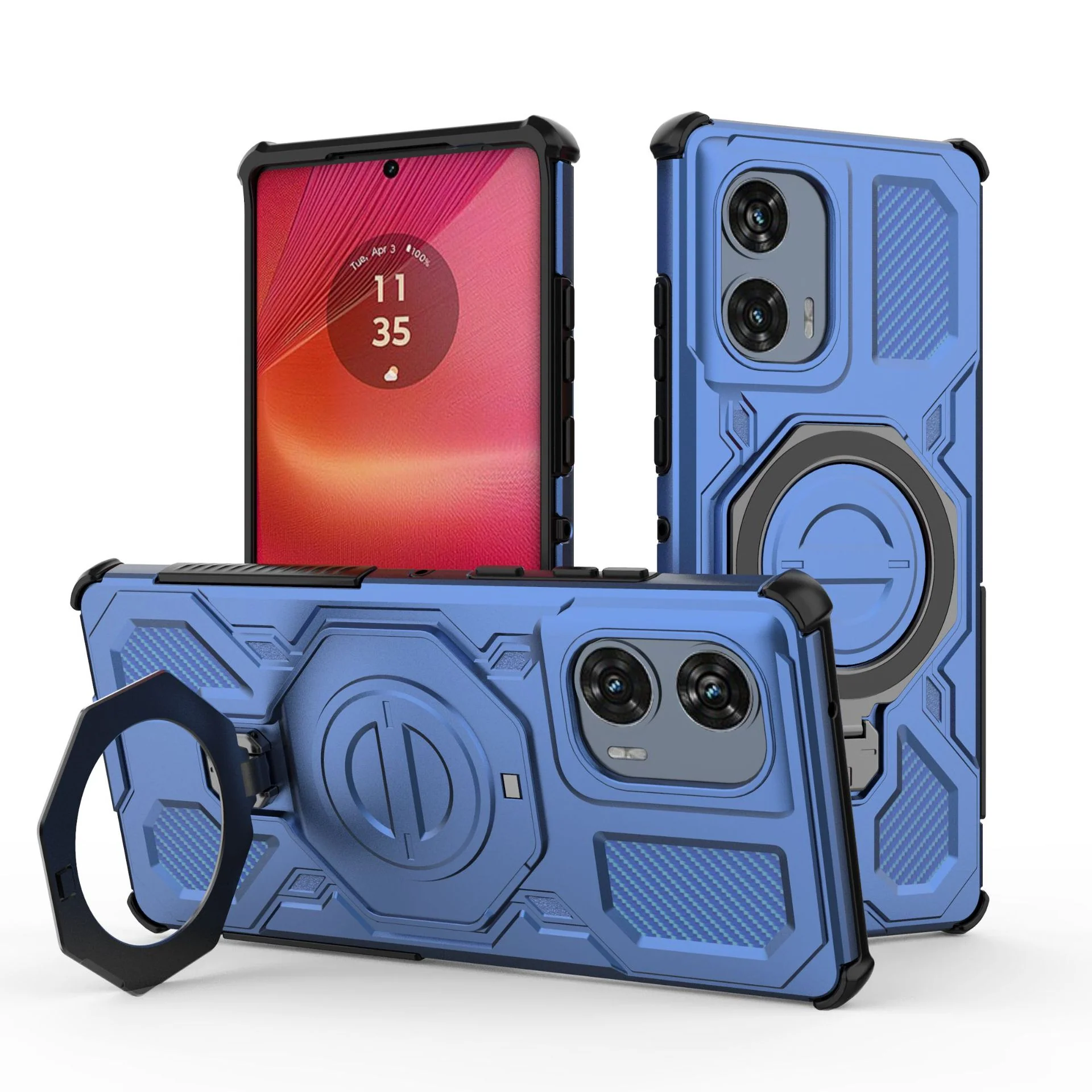 [Built-in Bracket][Magsafe Compatible] Motorola Moto Edge 60/Pro/Fusion Heavy Duty Stand Case