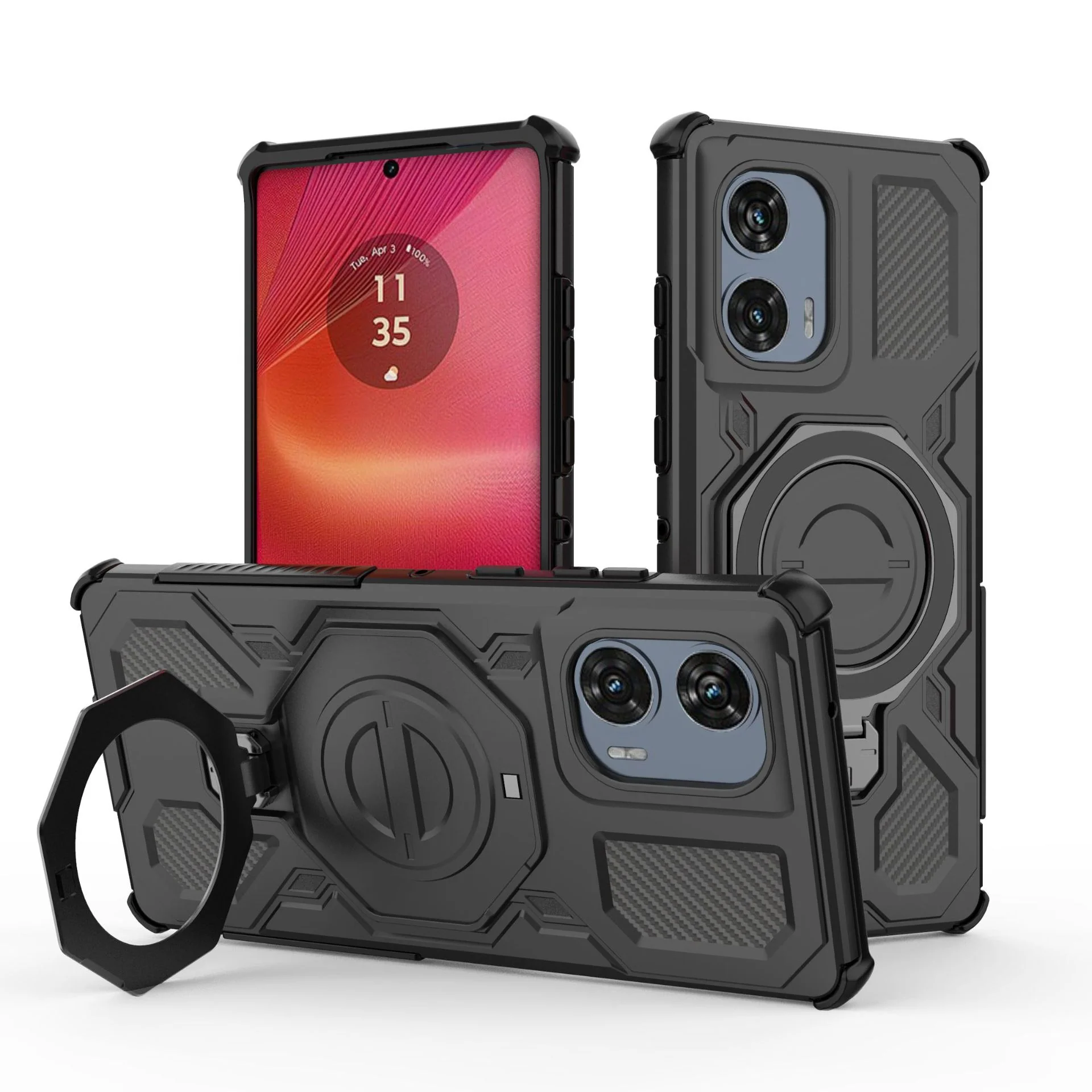 [Built-in Bracket][Magsafe Compatible] Motorola Moto Edge 60/Pro/Fusion Heavy Duty Stand Case - Image 3