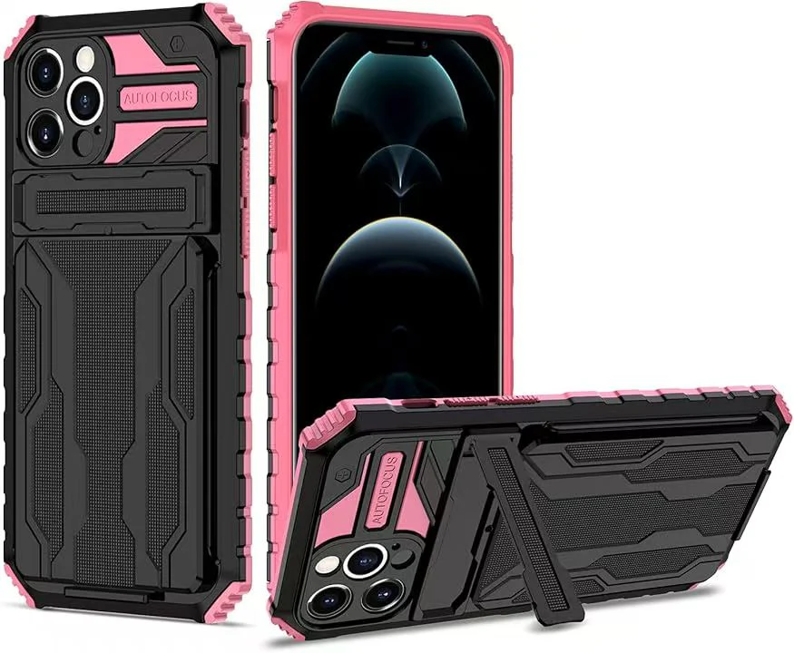 [Built-in Bracket][With Card Slot] Apple iPhone 12/Pro/Pro Max Multi-function Shockproof Heavy Duty Series Case - Image 11