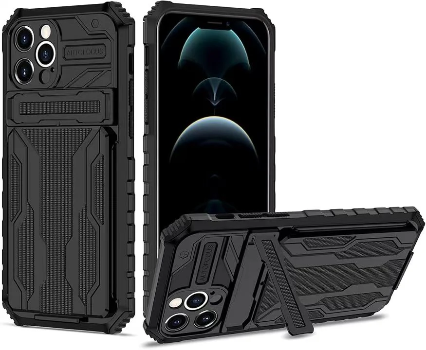 [Built-in Bracket][With Card Slot] Apple iPhone 12/Pro/Pro Max Multi-function Shockproof Heavy Duty Series Case - Image 12
