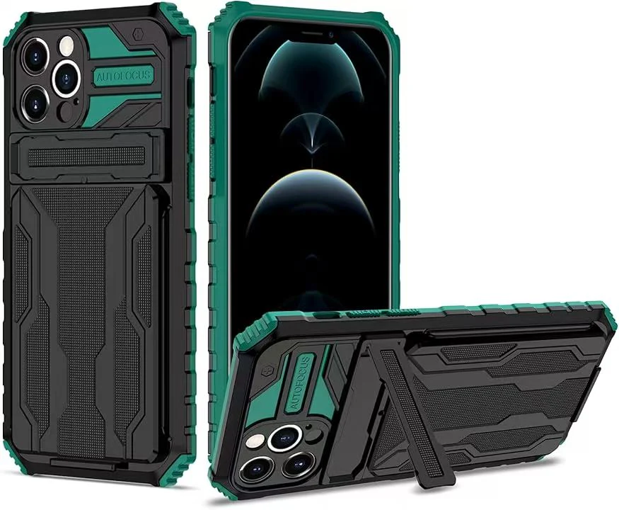 [Built-in Bracket][With Card Slot] Apple iPhone 12/Pro/Pro Max Multi-function Shockproof Heavy Duty Series Case - Image 14