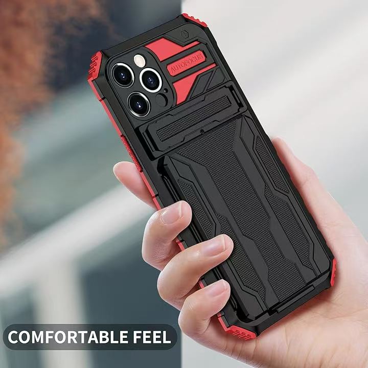 [Built-in Bracket][With Card Slot] Apple iPhone 12/Pro/Pro Max Multi-function Shockproof Heavy Duty Series Case - Image 3