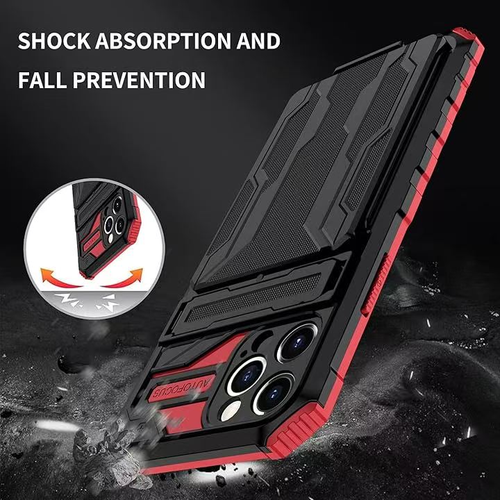 [Built-in Bracket][With Card Slot] Apple iPhone 12/Pro/Pro Max Multi-function Shockproof Heavy Duty Series Case - Image 5