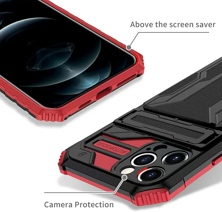 [Built-in Bracket][With Card Slot] Apple iPhone 12/Pro/Pro Max Multi-function Shockproof Heavy Duty Series Case - Image 7