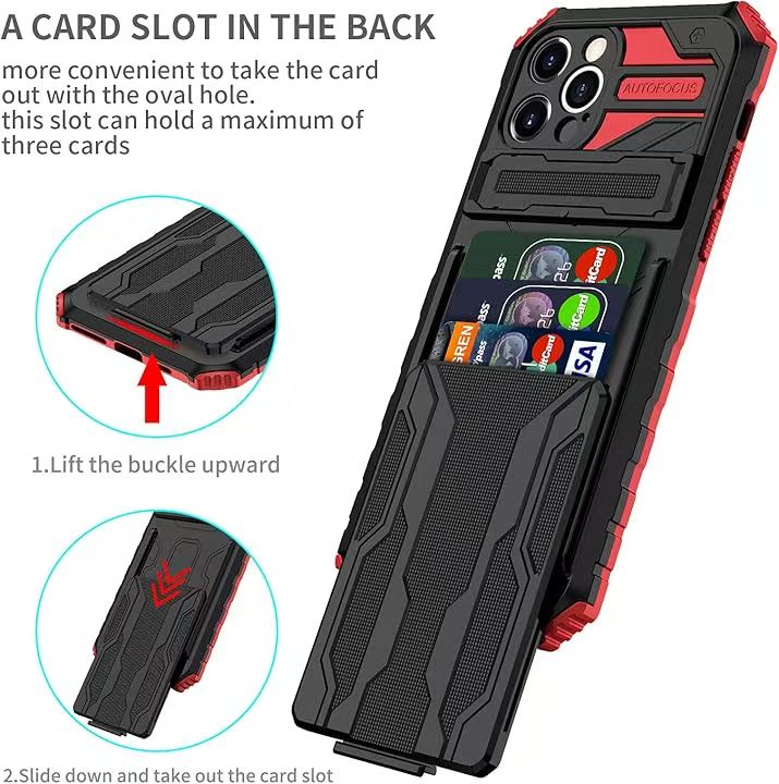 [Built-in Bracket][With Card Slot] Apple iPhone 12/Pro/Pro Max Multi-function Shockproof Heavy Duty Series Case - Image 9