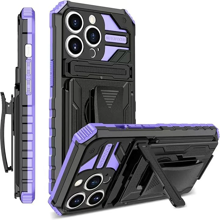 [Built-in Bracket][With Dorsal Clip] Apple iPhone 15/Pro/Pro Max/Plus Multi-function Shockproof Heavy Duty Series Case - Image 12