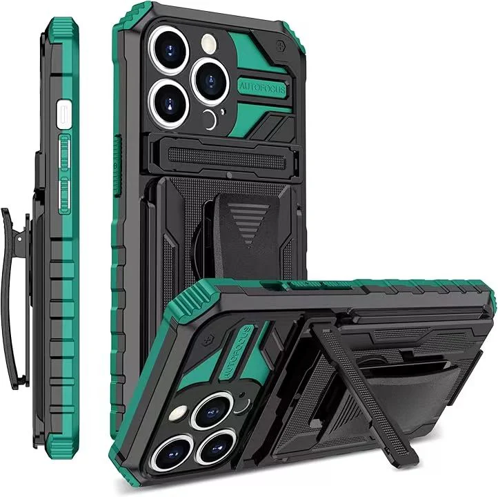 [Built-in Bracket][With Dorsal Clip] Apple iPhone 15/Pro/Pro Max/Plus Multi-function Shockproof Heavy Duty Series Case - Image 13