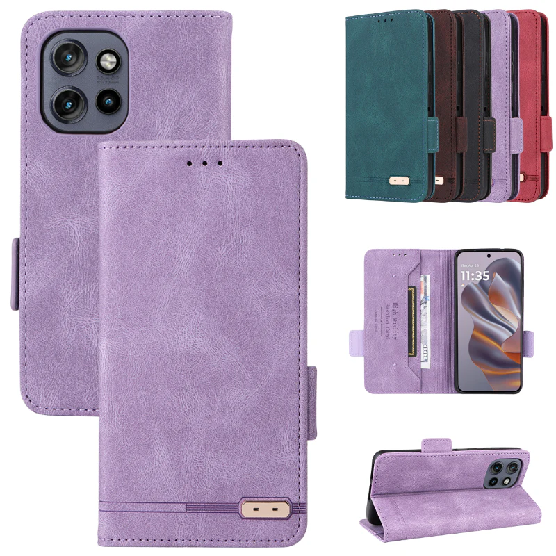 [Built-in Card Slot] Motorola Moto Edge 50 Neo Leather Flip Shockproof Essentials Series Case - Image 2