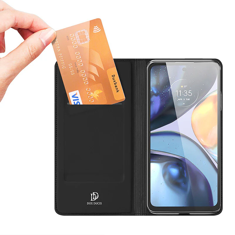 [Built-in Card Slot] Motorola Moto G34/45 Leather Flip Shockproof Essentials Series Case - Image 2
