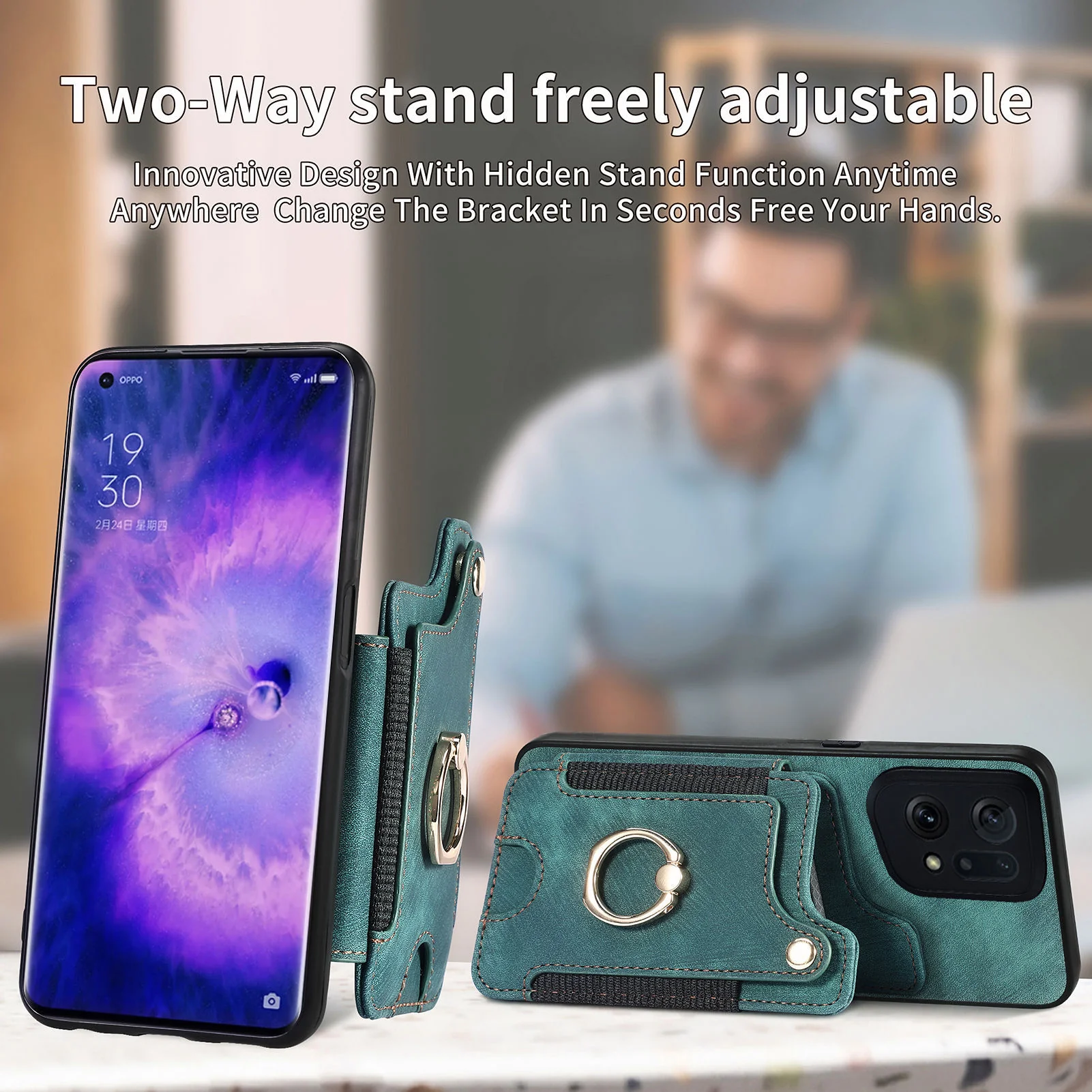 [Built-in Card Slot][With Lanyard] OPPO Reno15 Pro/F - Multifunctional Wallet Phone Case - Image 2