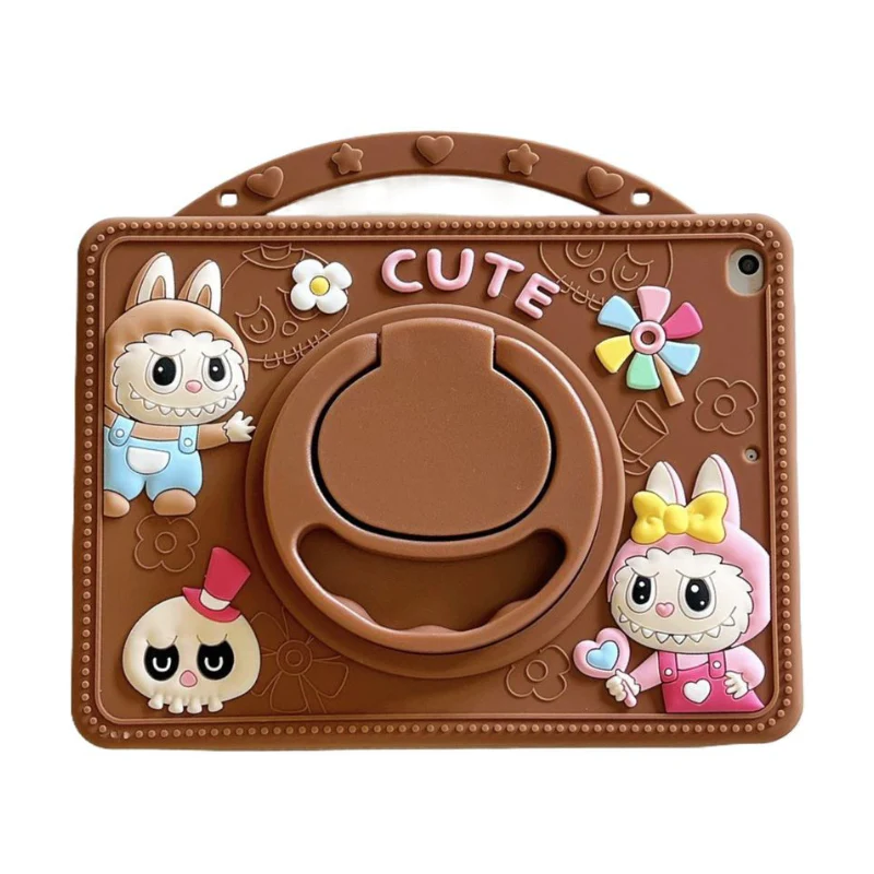 [Built-in Handle] Lenovo Tab M11 11.0" 2024 (TB-330XU/330FU) - Cartoon Labubu Silicone Stand Heavy Duty Series Case