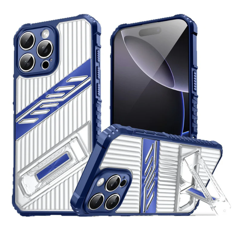 [Built-in Invisibla Bracket] Apple iPhone 16e & 17e Transparent Shockproof Protective Case