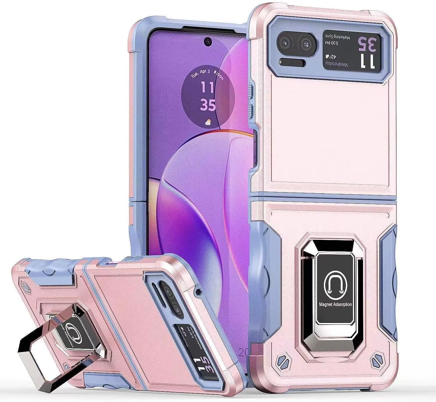 [Built-in Kickstand] Motorola Moto Razr 40/Razr 2023 - Military Grade TPU+PC Shockproof Heavy Duty Case - Image 3