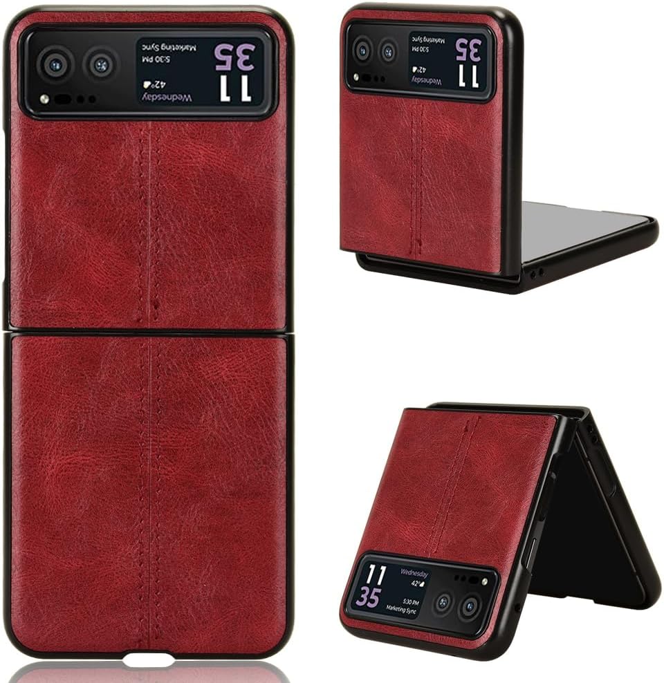 [Built-in Kickstand] Motorola Moto Razr 40/Razr 2023 - PU Leather Shockproof Heavy Duty Case - Image 10