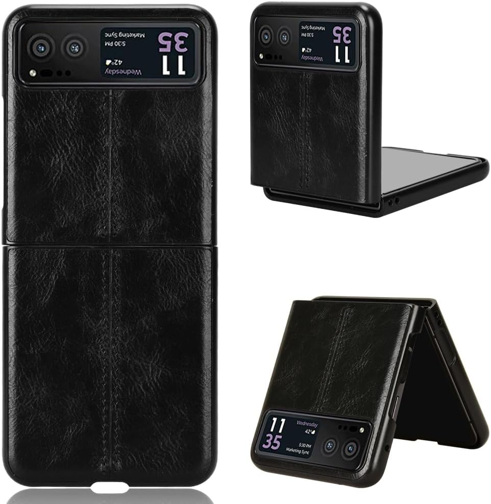 [Built-in Kickstand] Motorola Moto Razr 40/Razr 2023 - PU Leather Shockproof Heavy Duty Case - Image 2