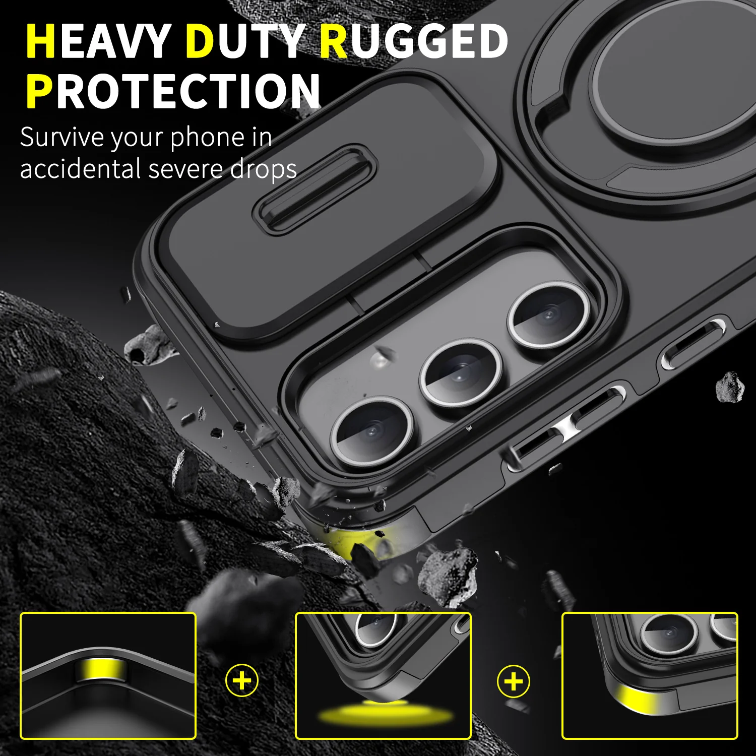 [Built-in Kickstand] Samsung Galaxy A17 (SM-A176) - Rugged Shockproof Heavy Duty Series Case - Image 15