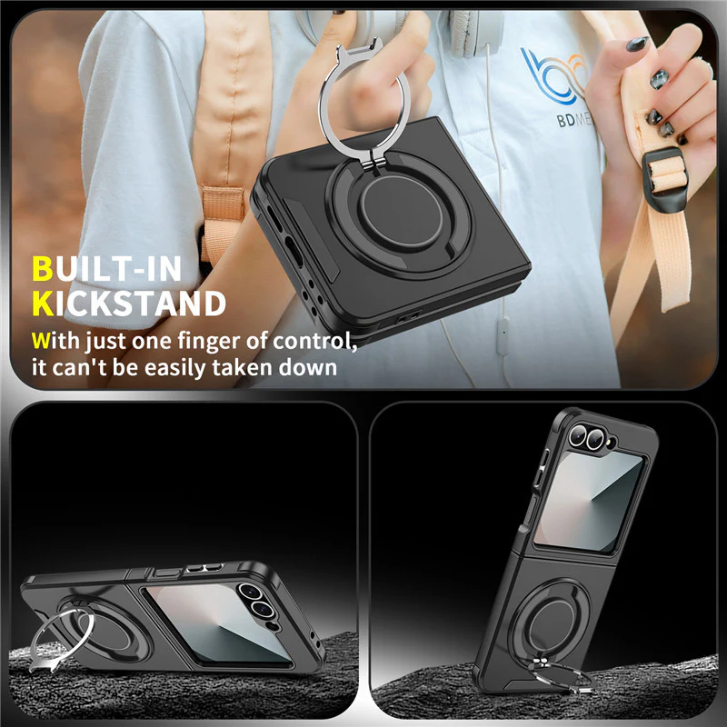 [Built-in Kickstand] Samsung Galaxy Z Flip7 - Rugged Shockproof Heavy Duty Series Case - Image 12