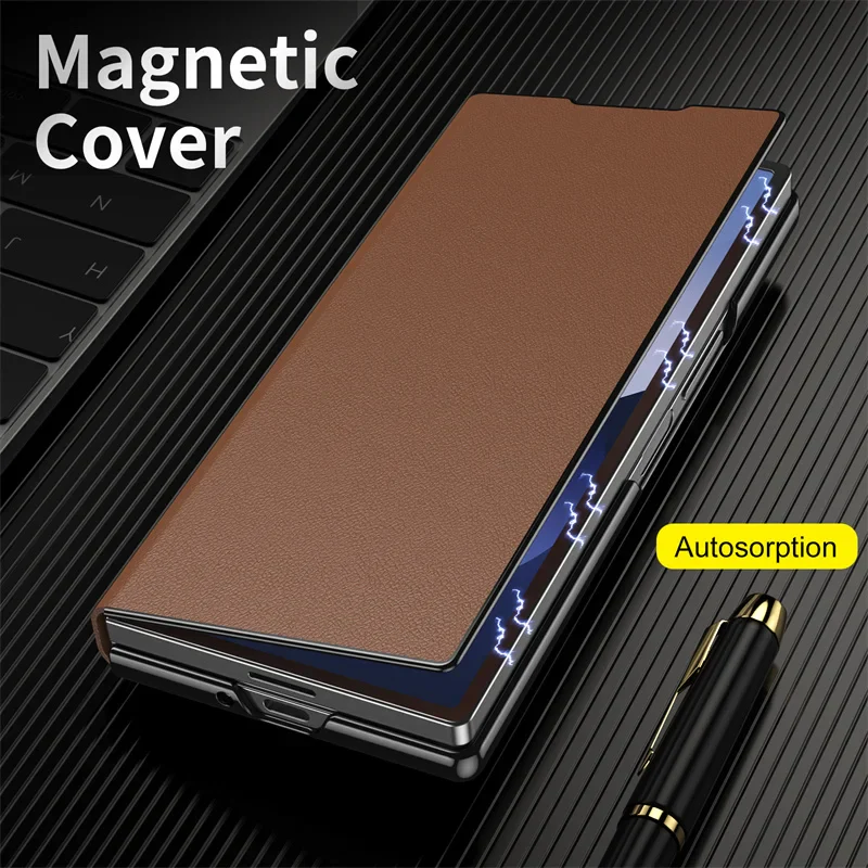[Built-in Kickstand] Samsung Galaxy Z Fold7 (SM-F966) - Premium Leather Shockproof Case - Image 10