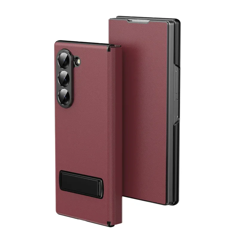 [Built-in Kickstand] Samsung Galaxy Z Fold7 (SM-F966) - Premium Leather Shockproof Case - Image 4