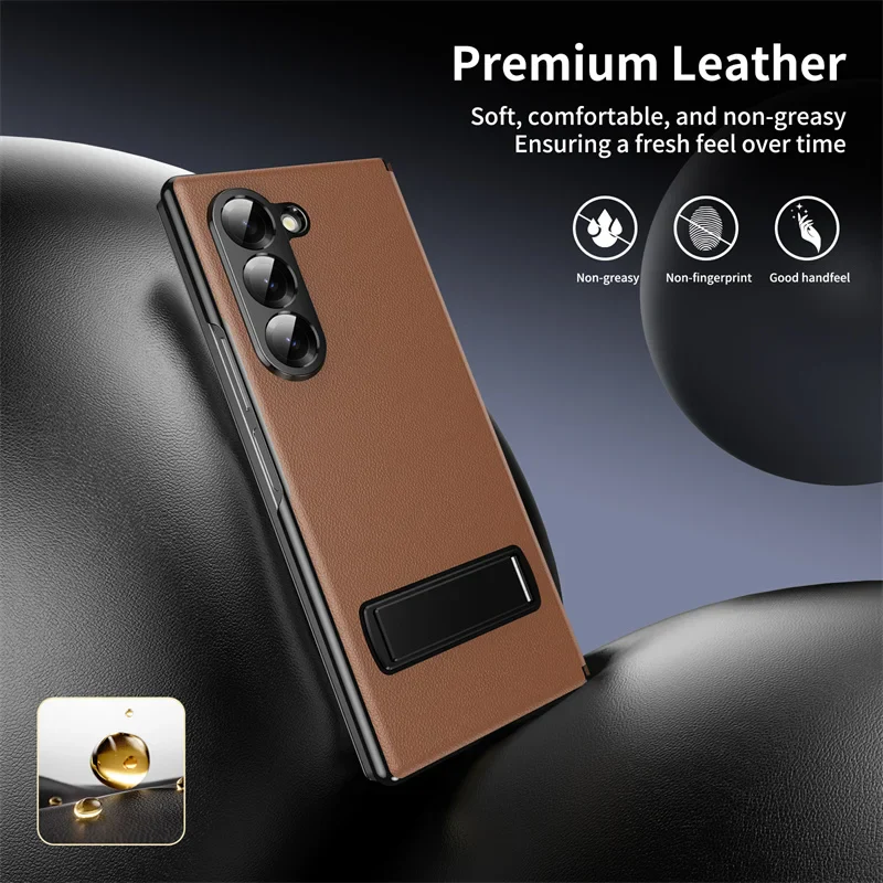 [Built-in Kickstand] Samsung Galaxy Z Fold7 (SM-F966) - Premium Leather Shockproof Case - Image 5