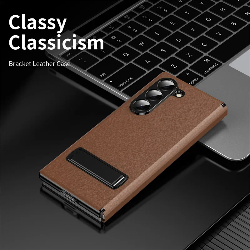 [Built-in Kickstand] Samsung Galaxy Z Fold7 (SM-F966) - Premium Leather Shockproof Case - Image 8